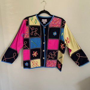 Funky and Colorful Patchwork Embroidered Jacket